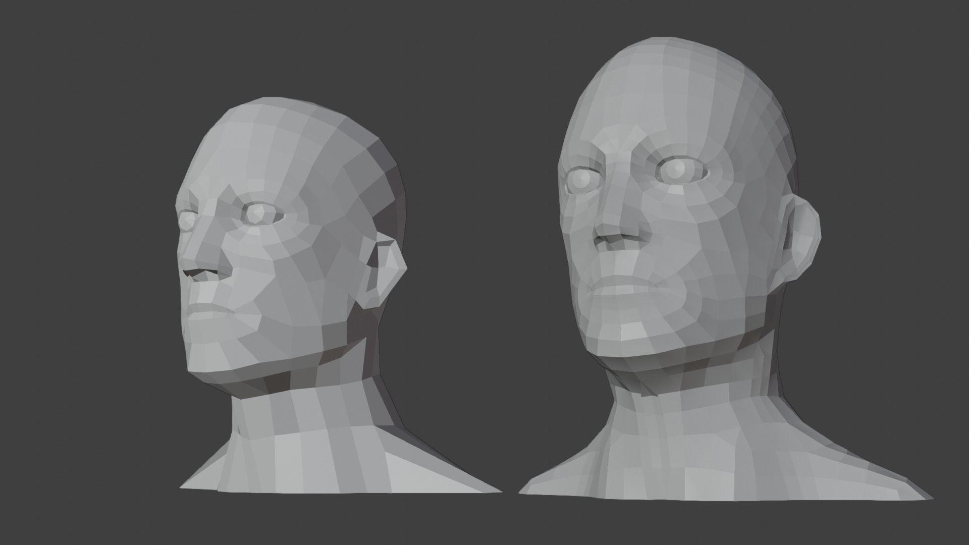 Low Poly Human Heads 3D Model Collection_32
