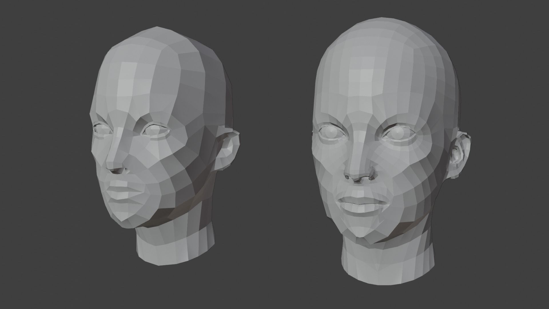 Low Poly Human Heads 3D Model Collection_4