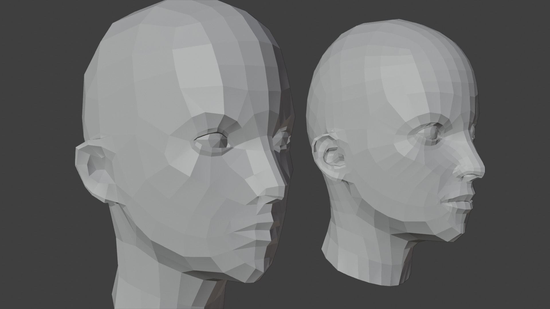Low Poly Human Heads 3D Model Collection_19