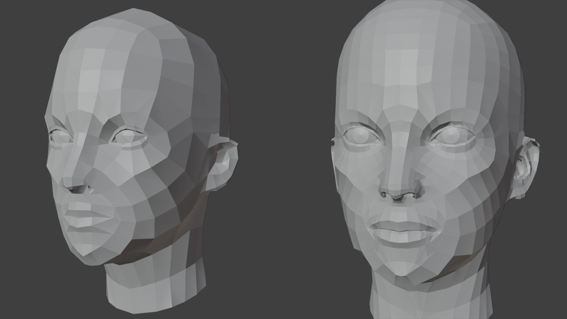 Low Poly Human Heads 3D Model Collection_22