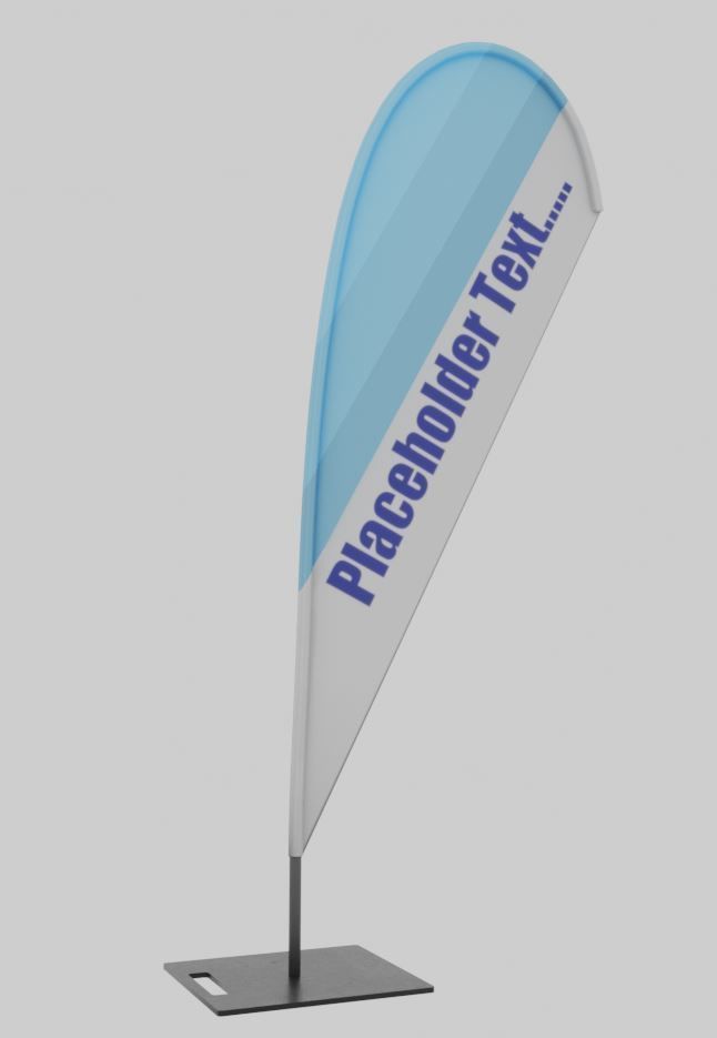 Beachflag 1 Low-Poly Low-poly 3D model_2