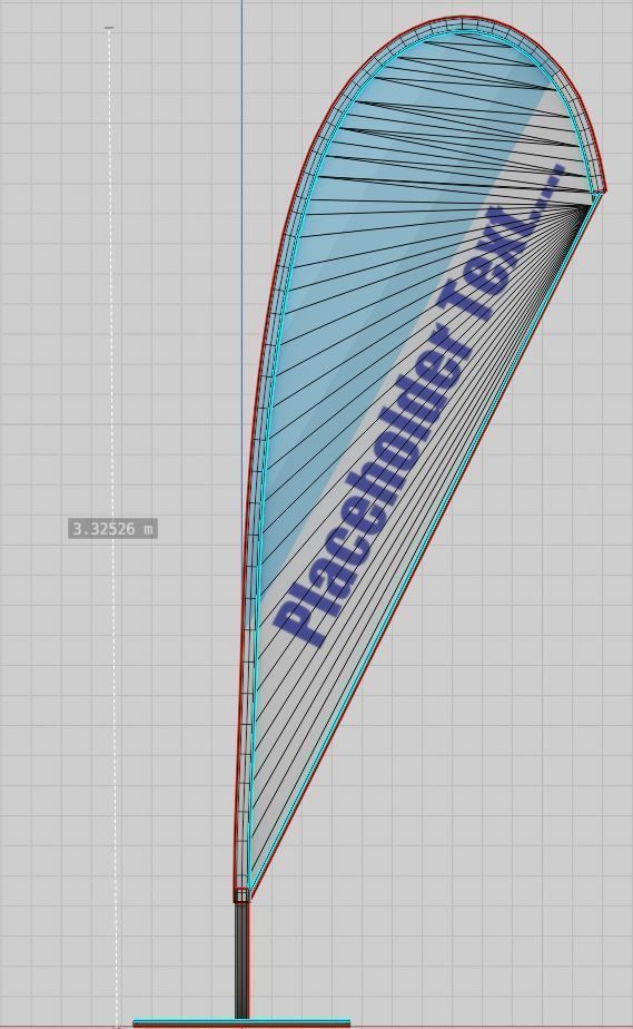 Beachflag 1 Low-Poly Low-poly 3D model_124