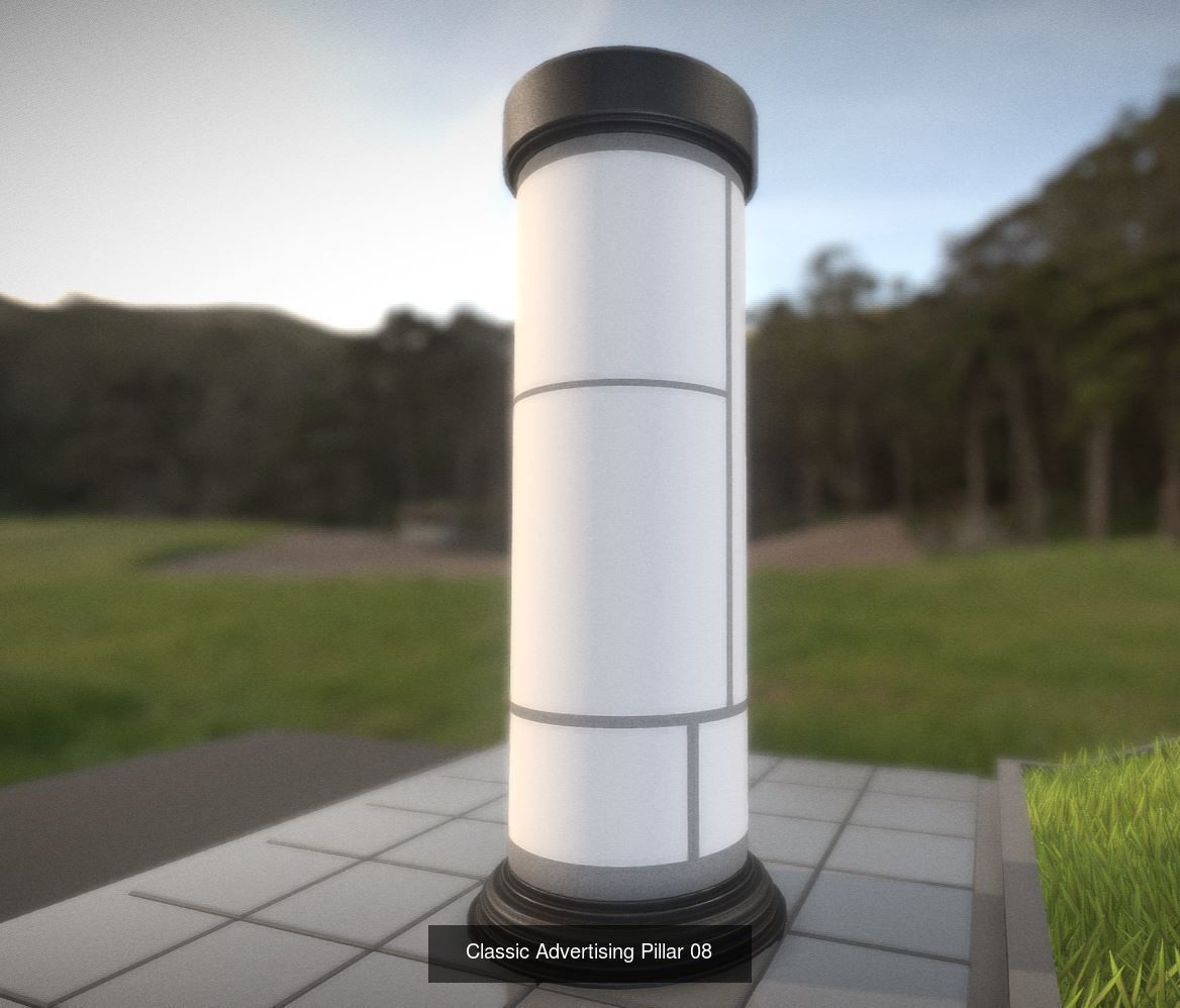 Advertising Objects - Pillar - Billboards - Flags - Skydancer 3D Model Collection_41