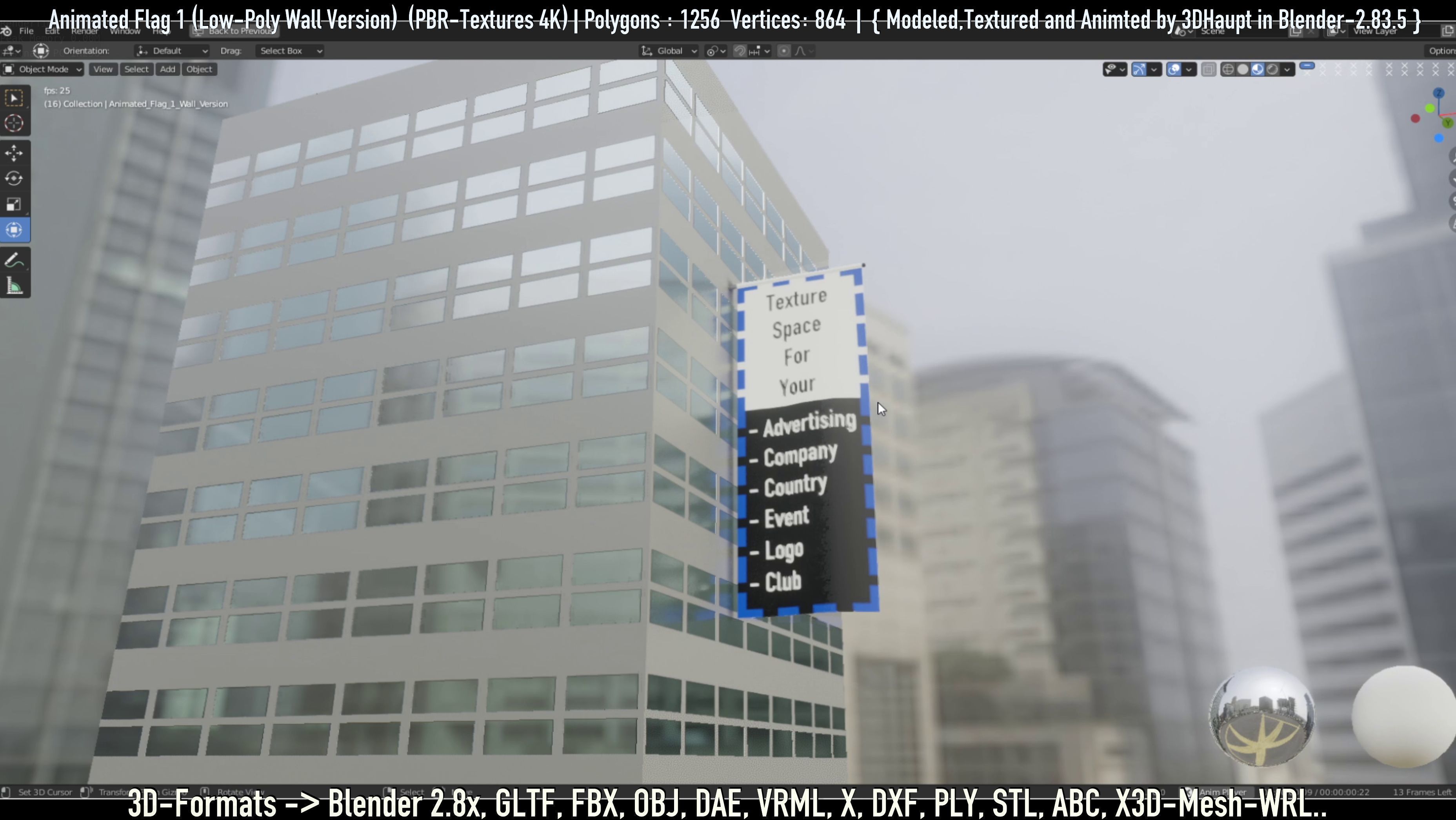 Advertising Objects - Pillar - Billboards - Flags - Skydancer 3D Model Collection_61