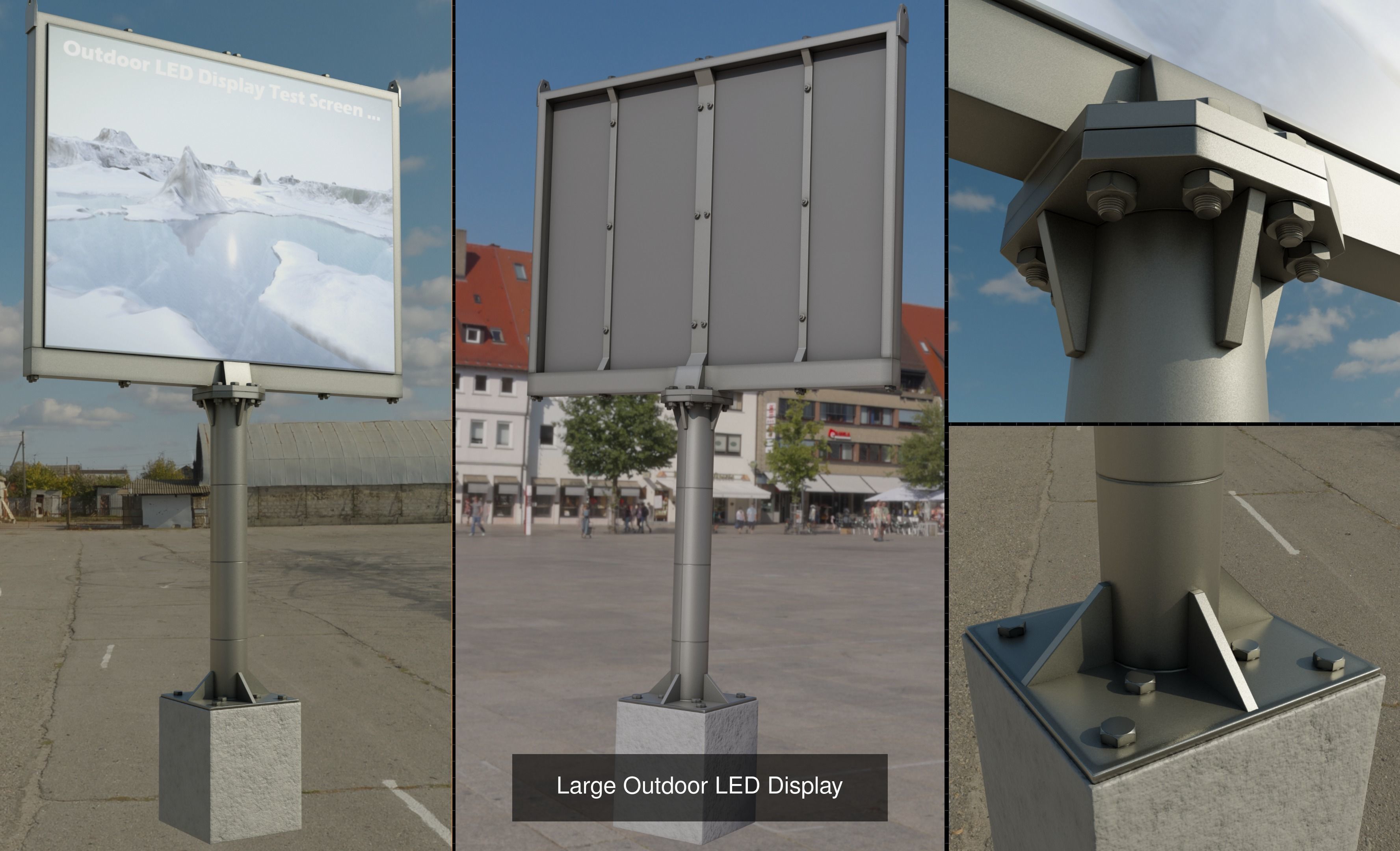Advertising Objects - Pillar - Billboards - Flags - Skydancer 3D Model Collection_20