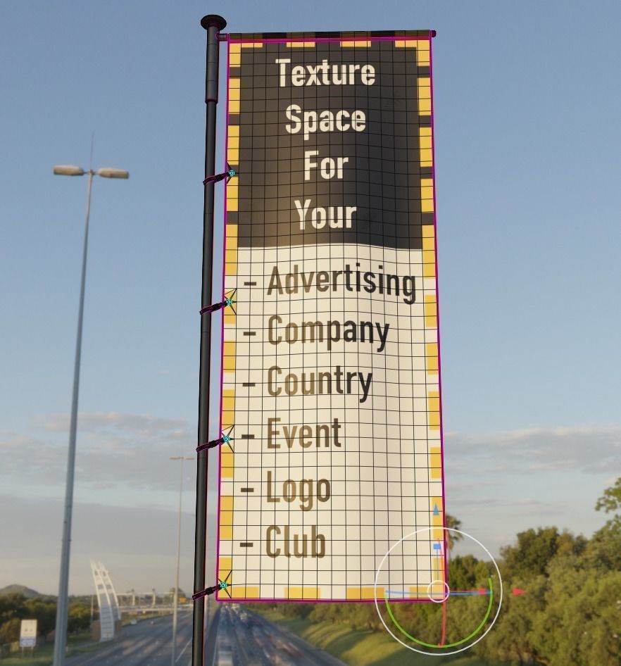 Advertising Objects - Pillar - Billboards - Flags - Skydancer 3D Model Collection_66