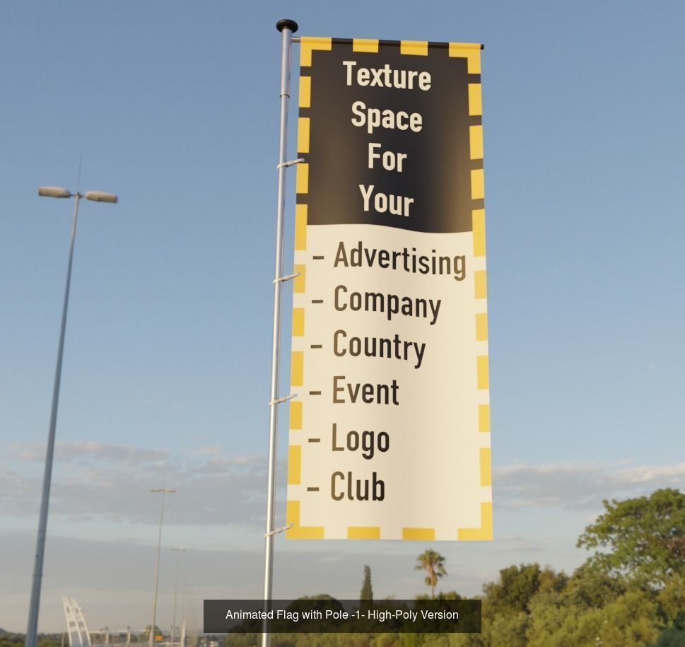 Advertising Objects - Pillar - Billboards - Flags - Skydancer 3D Model Collection_40