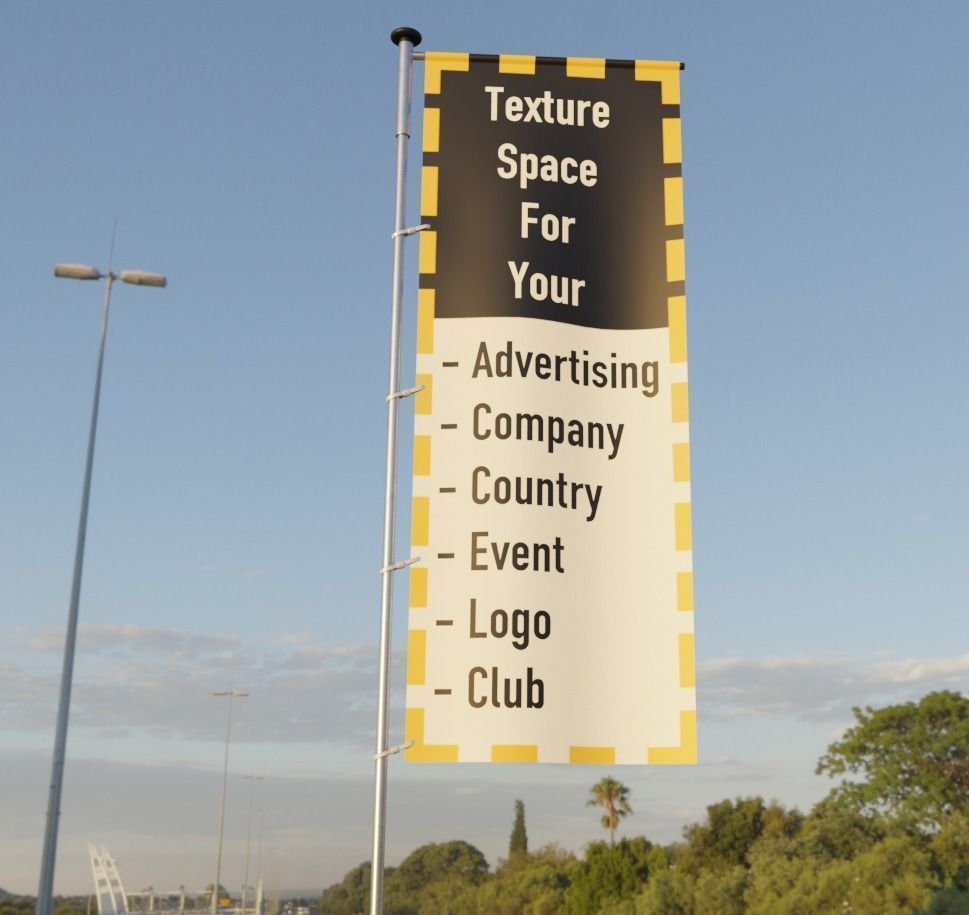 Advertising Objects - Pillar - Billboards - Flags - Skydancer 3D Model Collection_60