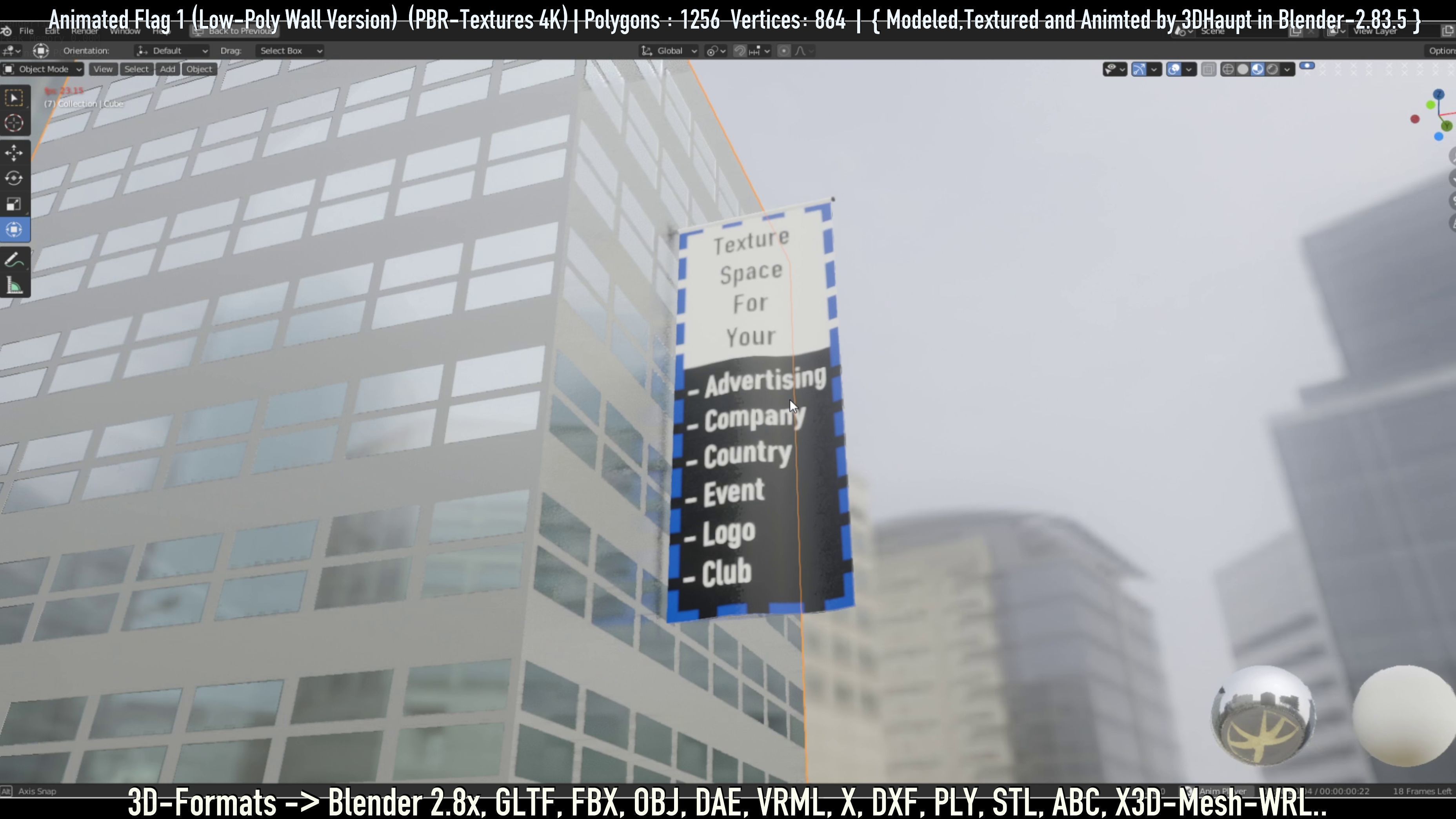 Advertising Objects - Pillar - Billboards - Flags - Skydancer 3D Model Collection_59