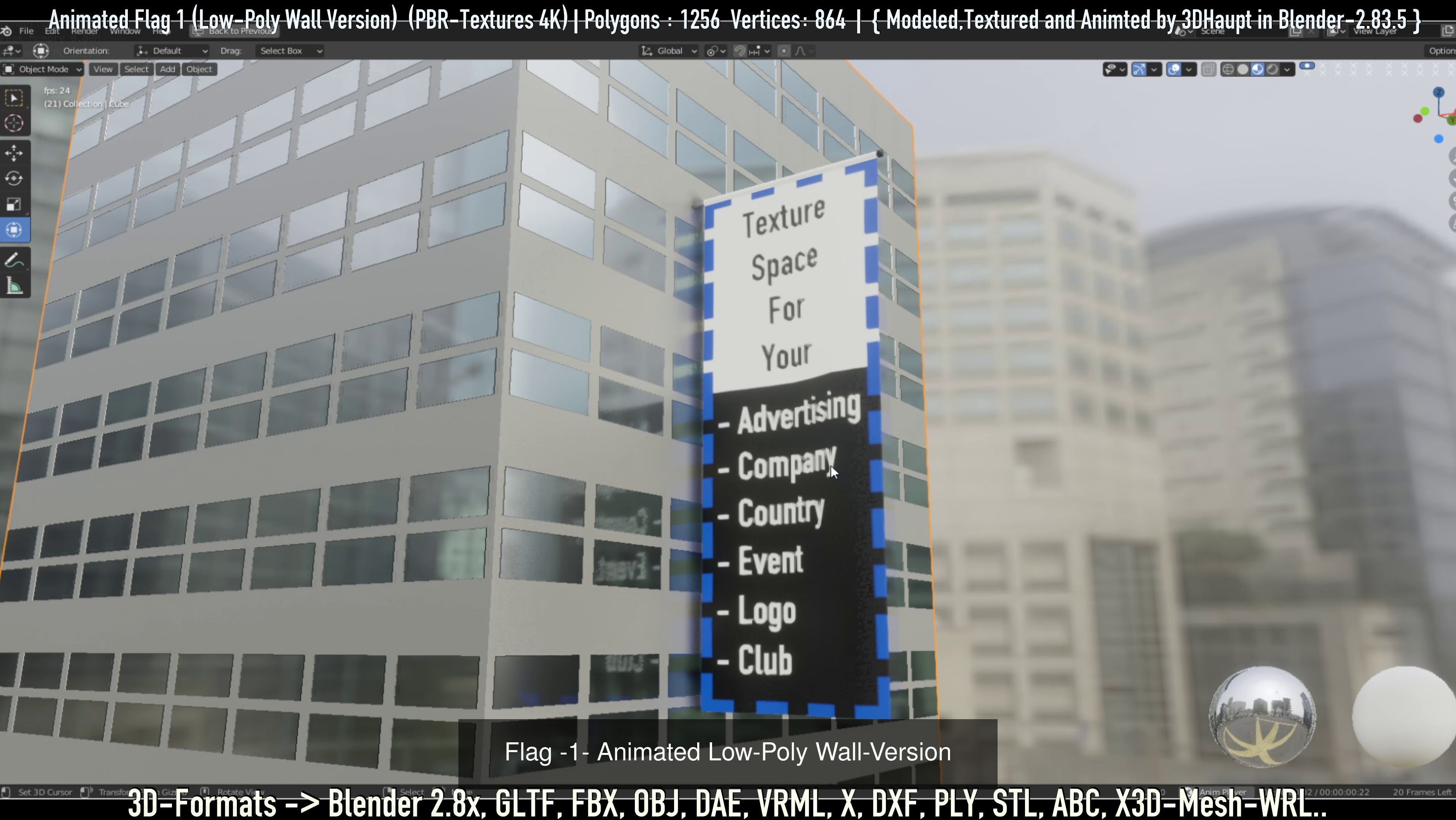 Advertising Objects - Pillar - Billboards - Flags - Skydancer 3D Model Collection_47