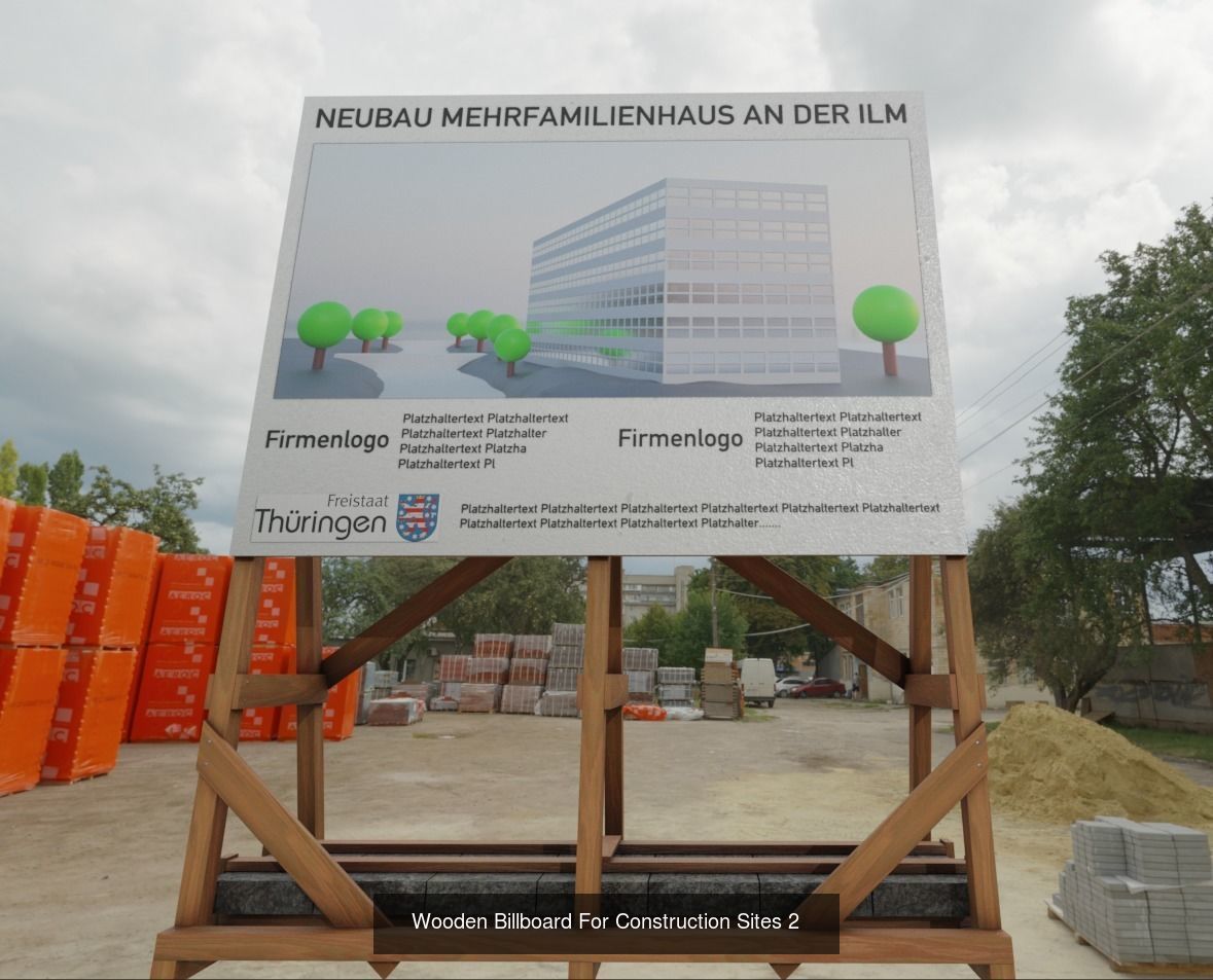 Advertising Objects - Pillar - Billboards - Flags - Skydancer 3D Model Collection_36