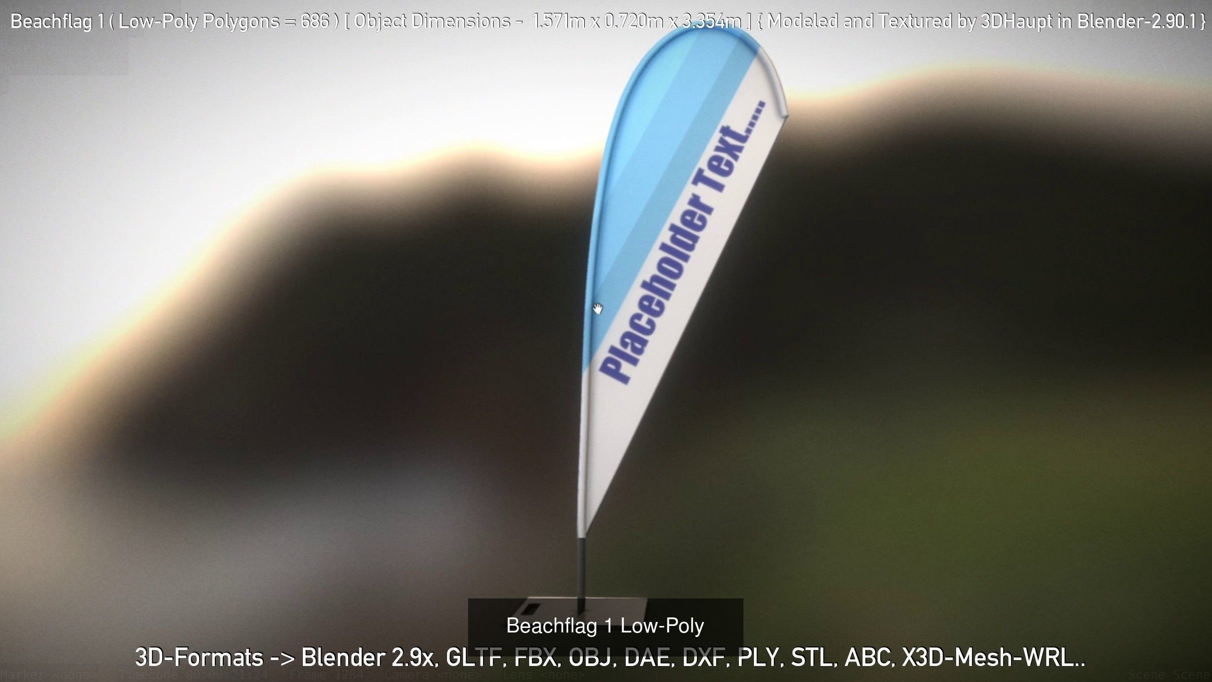 Advertising Objects - Pillar - Billboards - Flags - Skydancer 3D Model Collection_26
