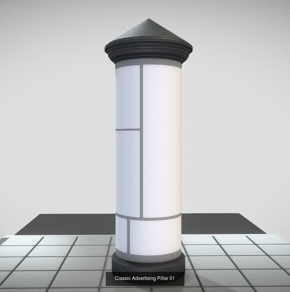 Advertising Objects - Pillar - Billboards - Flags - Skydancer 3D Model Collection_27