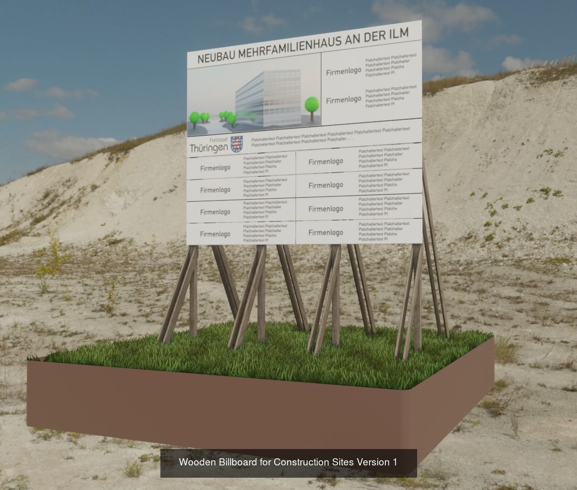 Advertising Objects - Pillar - Billboards - Flags - Skydancer 3D Model Collection_32