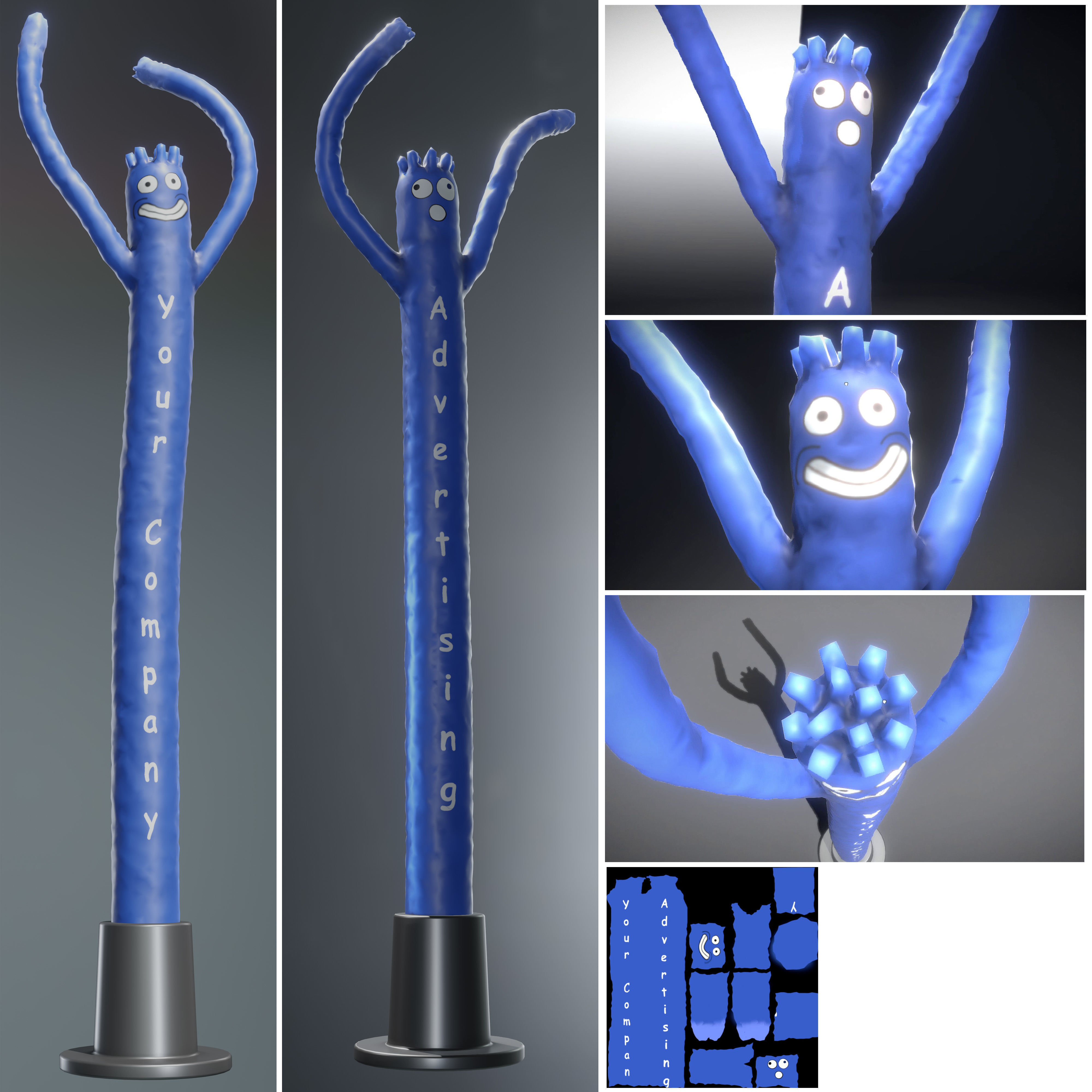 Advertising Objects - Pillar - Billboards - Flags - Skydancer 3D Model Collection_72