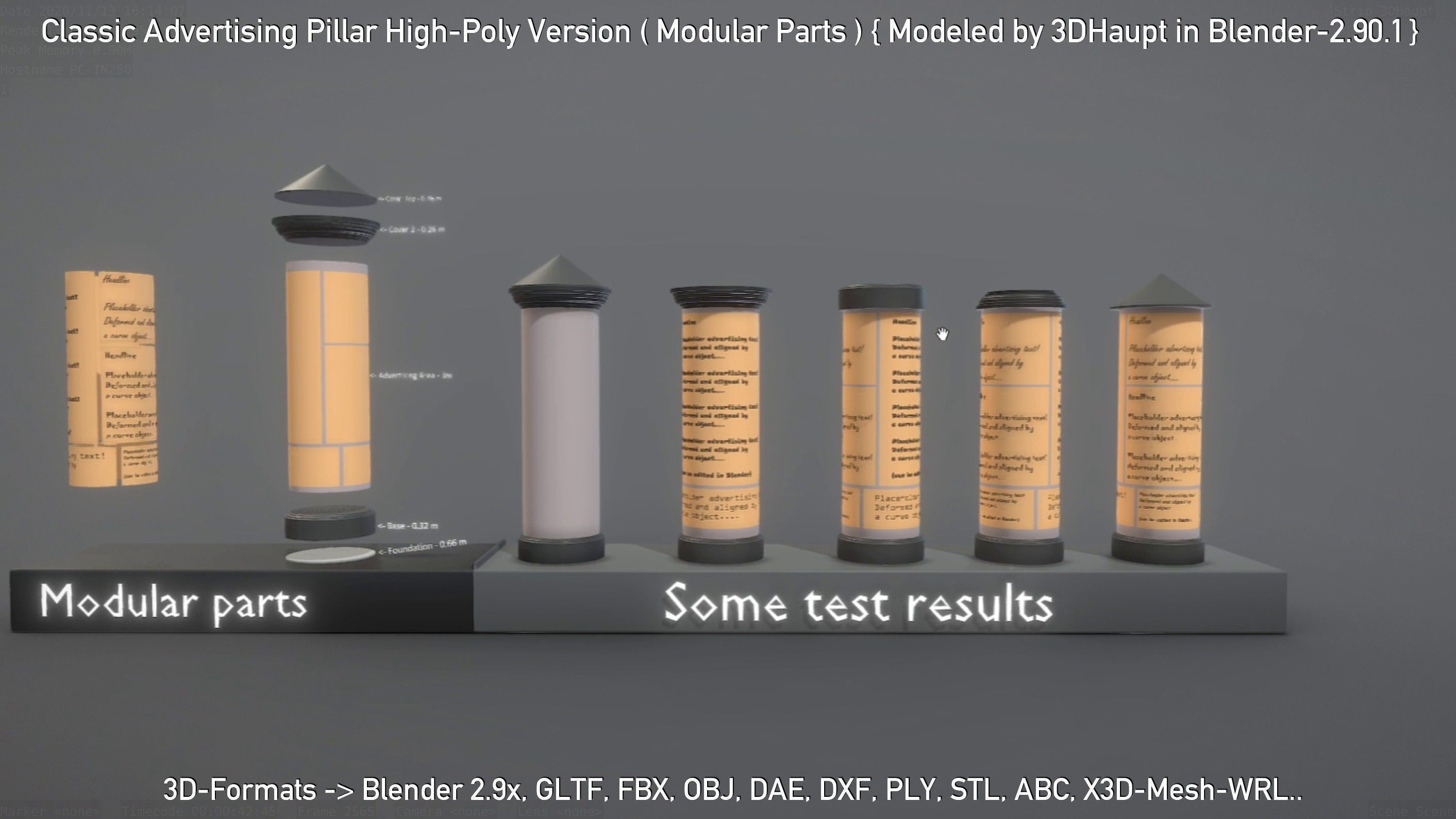 Advertising Objects - Pillar - Billboards - Flags - Skydancer 3D Model Collection_63