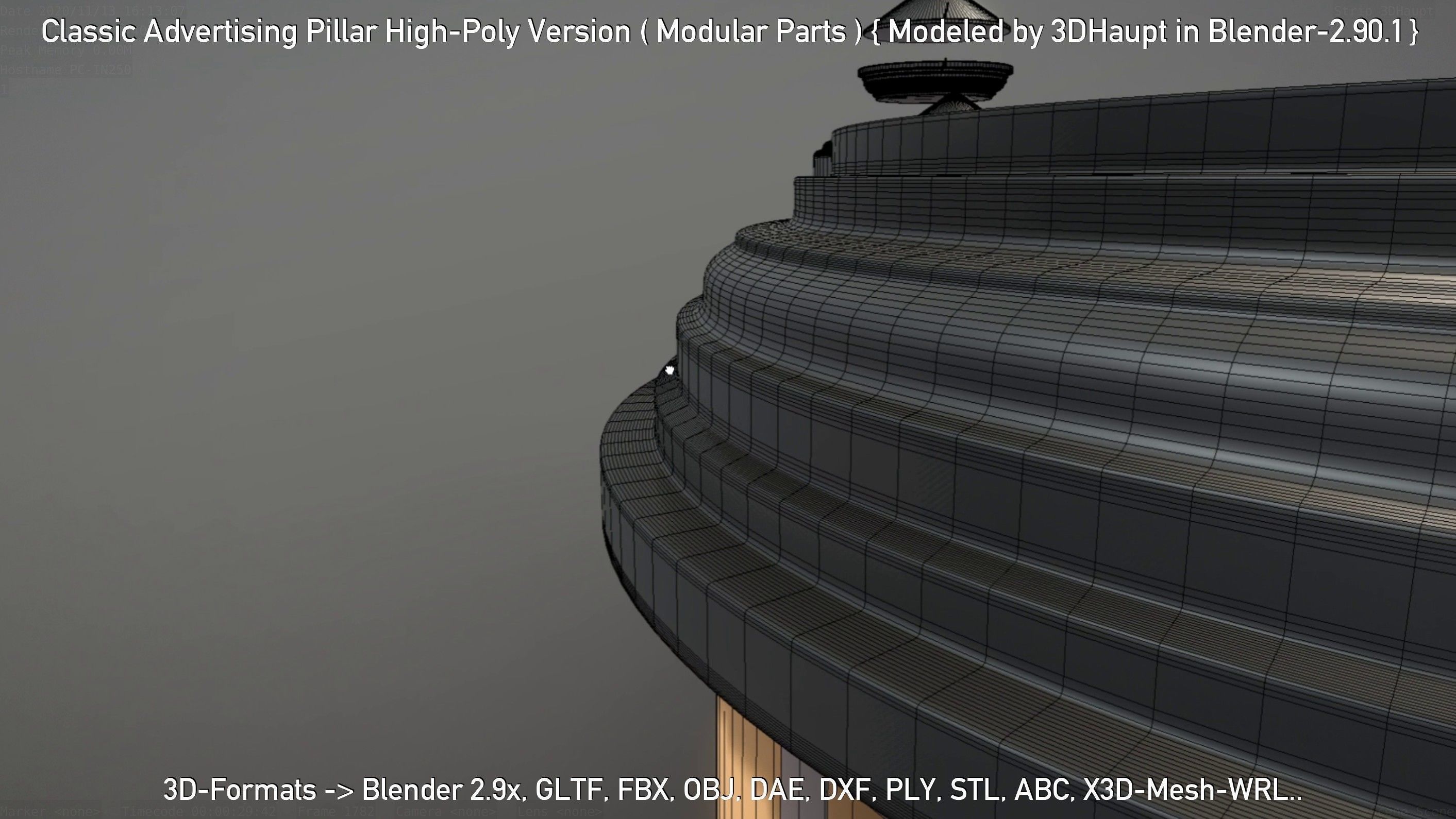 Advertising Objects - Pillar - Billboards - Flags - Skydancer 3D Model Collection_42