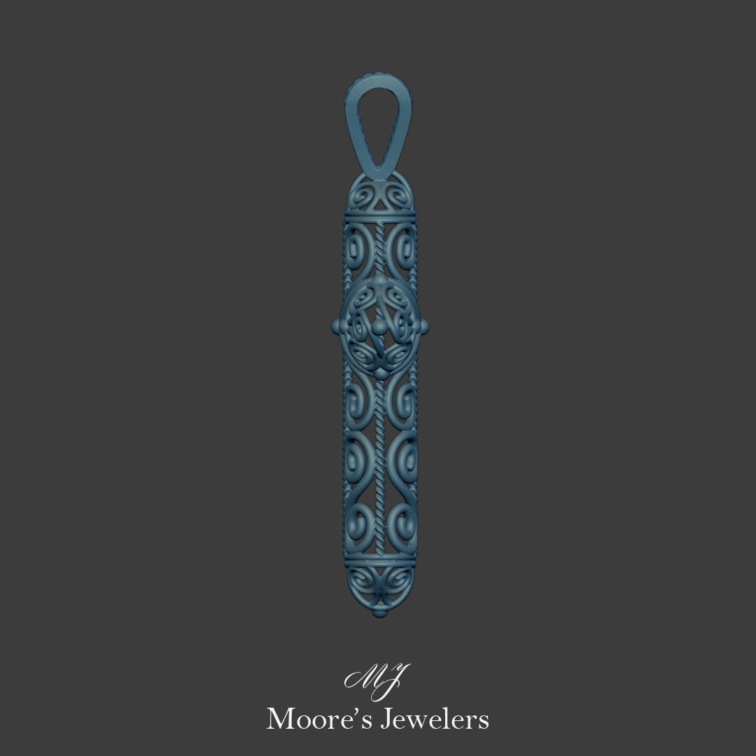 High Cathedral Scroll Cross 3d Model 3D print model_6