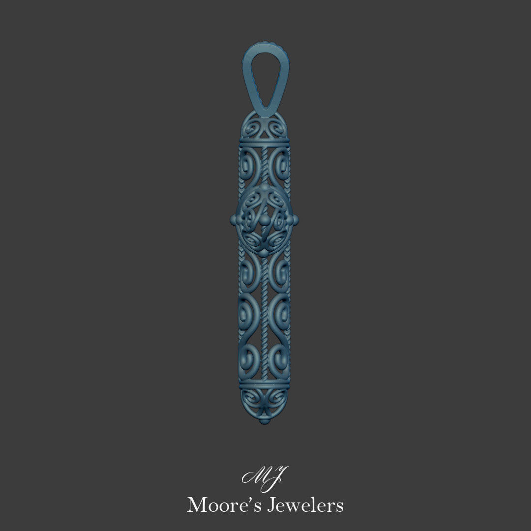 High Cathedral Scroll Cross 3d Model 3D print model_5