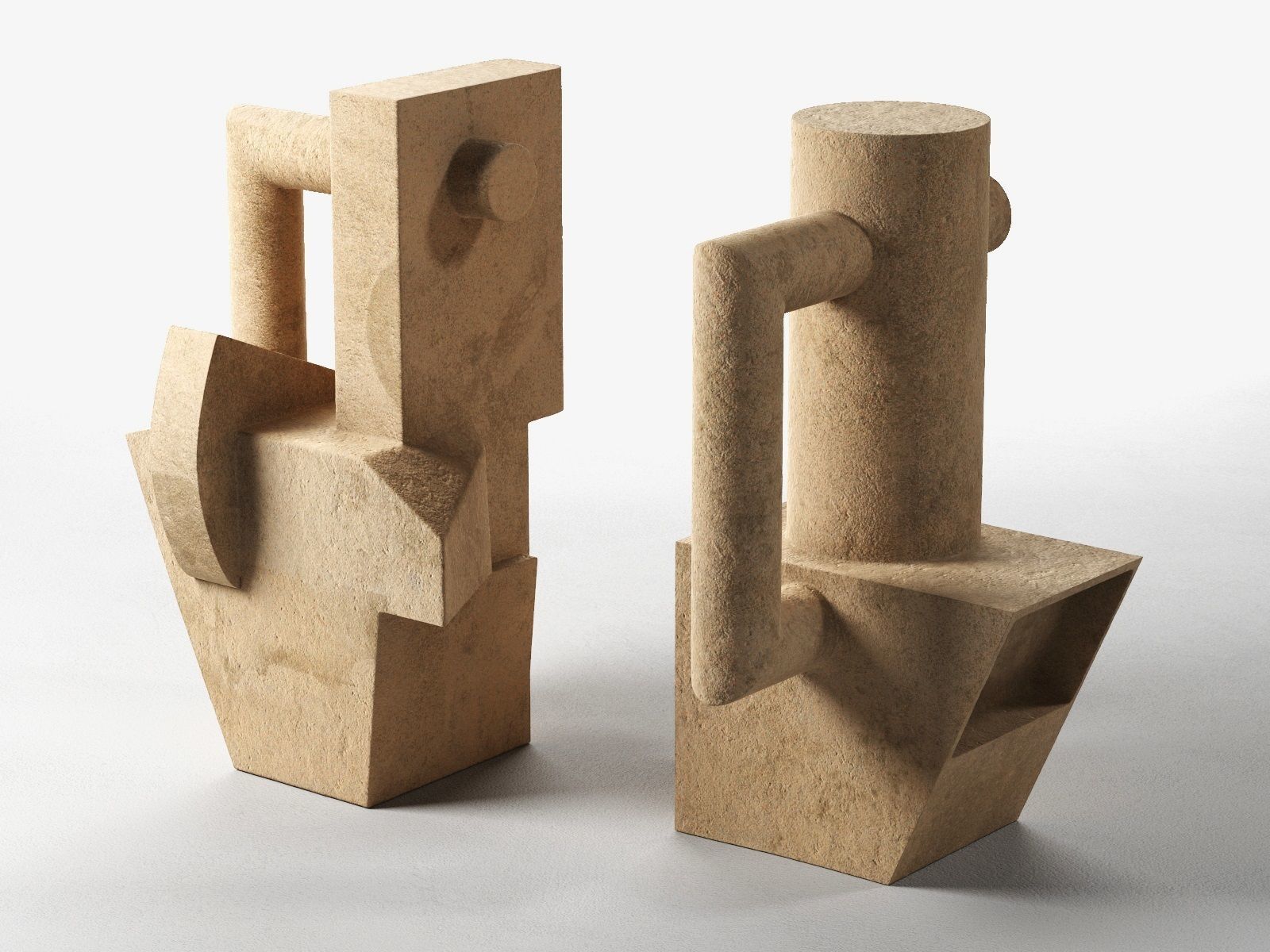 Pablo and Dora Sculptures 3D model_1