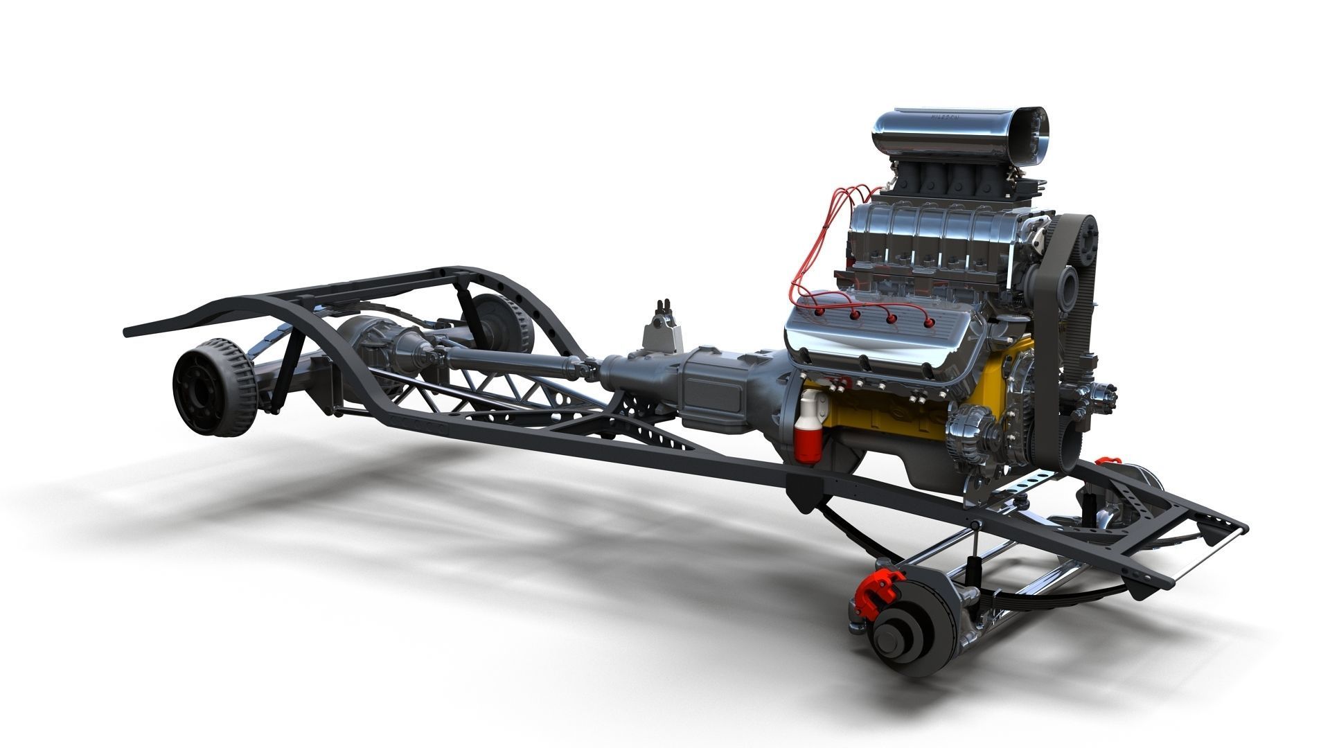 HotRod custom frame highpoly 3D model_12