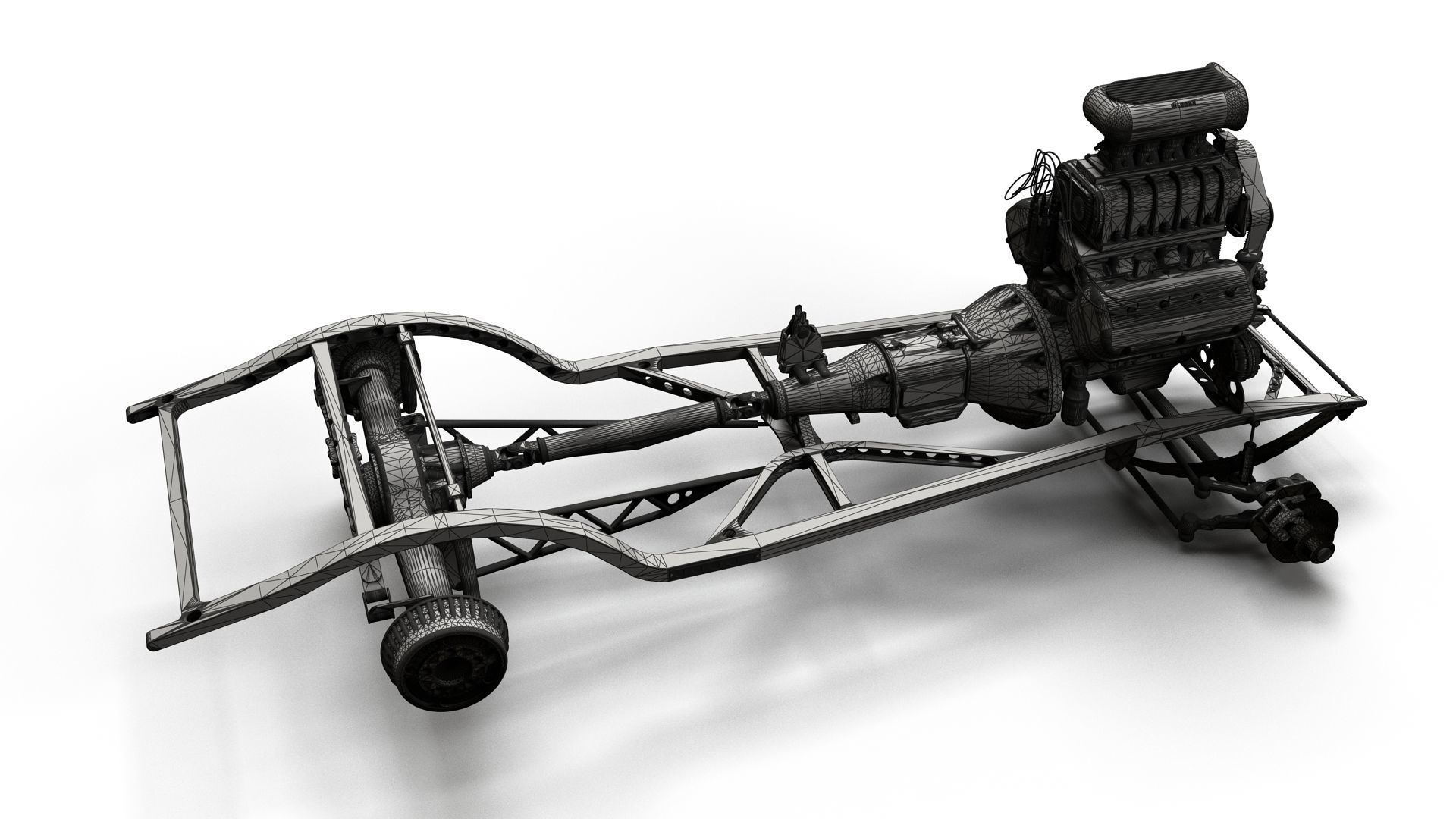 HotRod custom frame highpoly 3D model_22