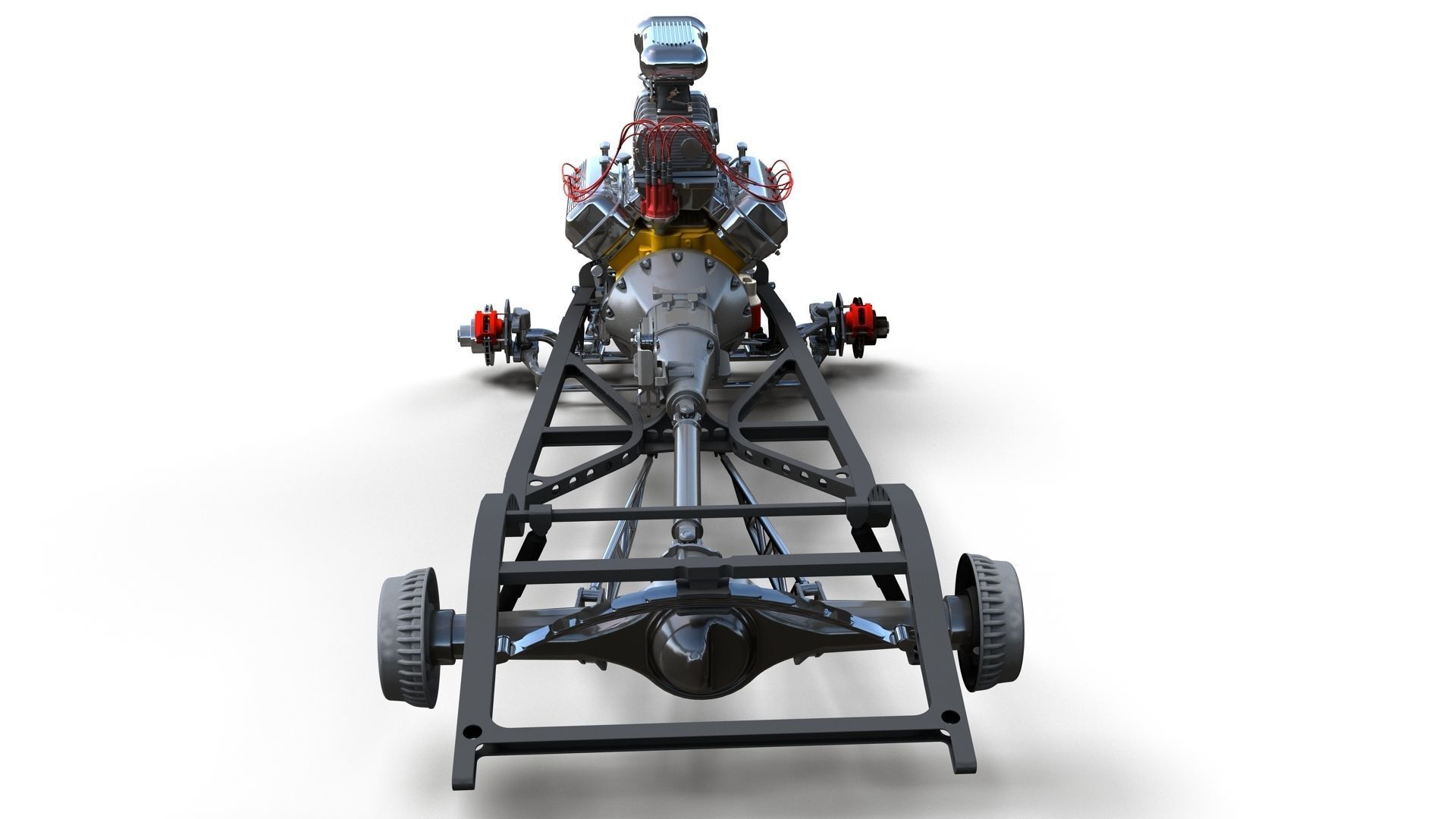 HotRod custom frame highpoly 3D model_11