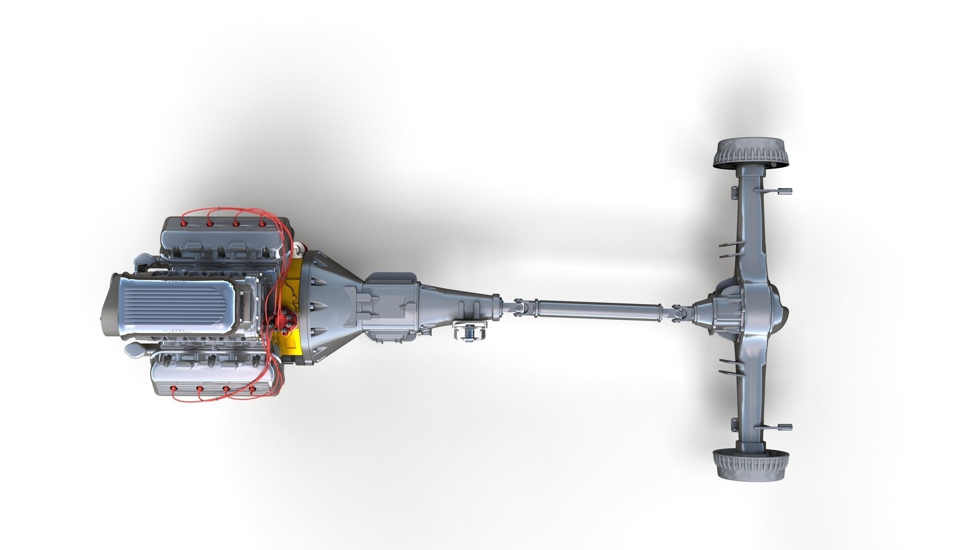 HotRod custom frame highpoly 3D model_16