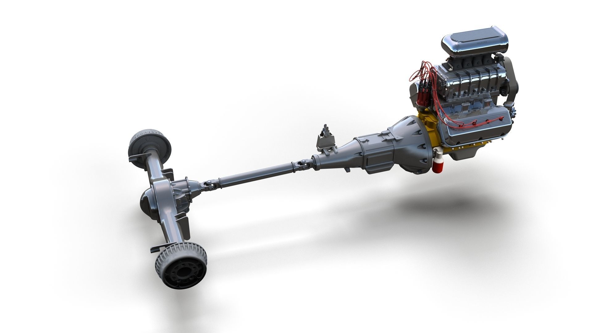 HotRod custom frame highpoly 3D model_17