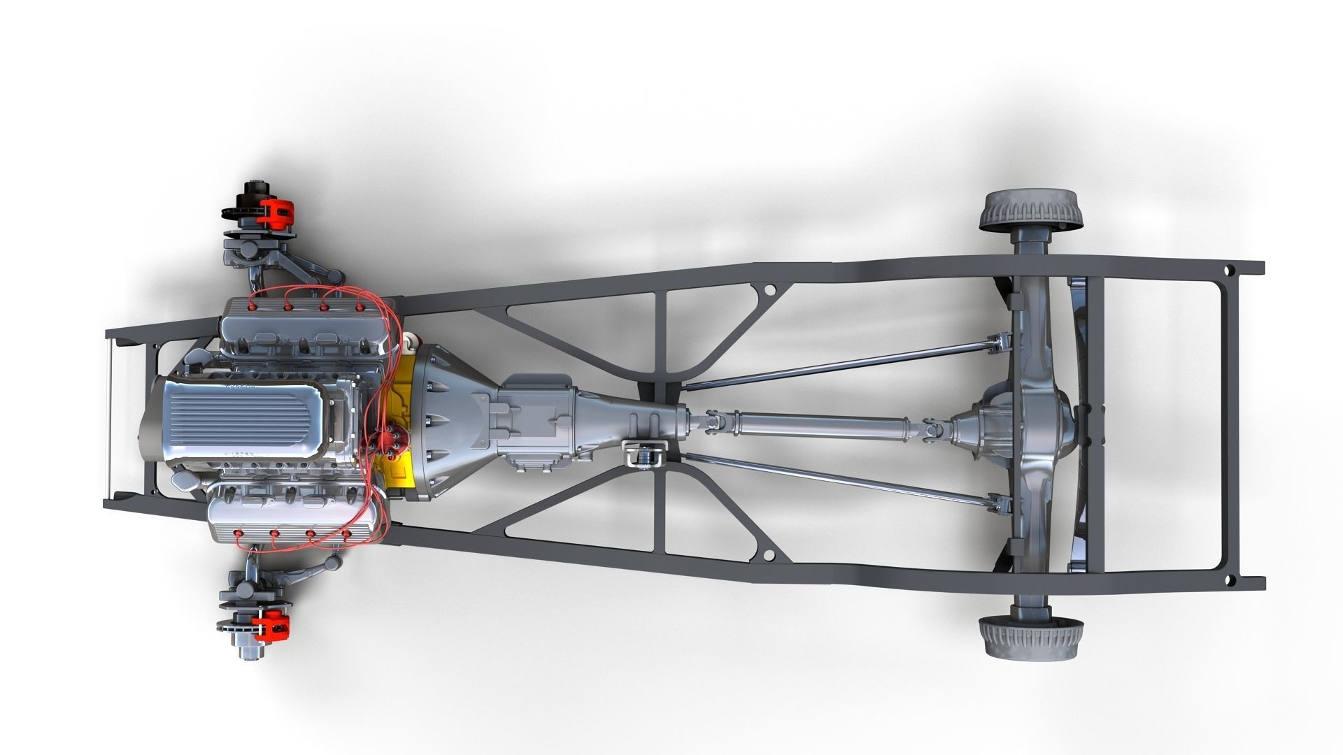 HotRod custom frame highpoly 3D model_8