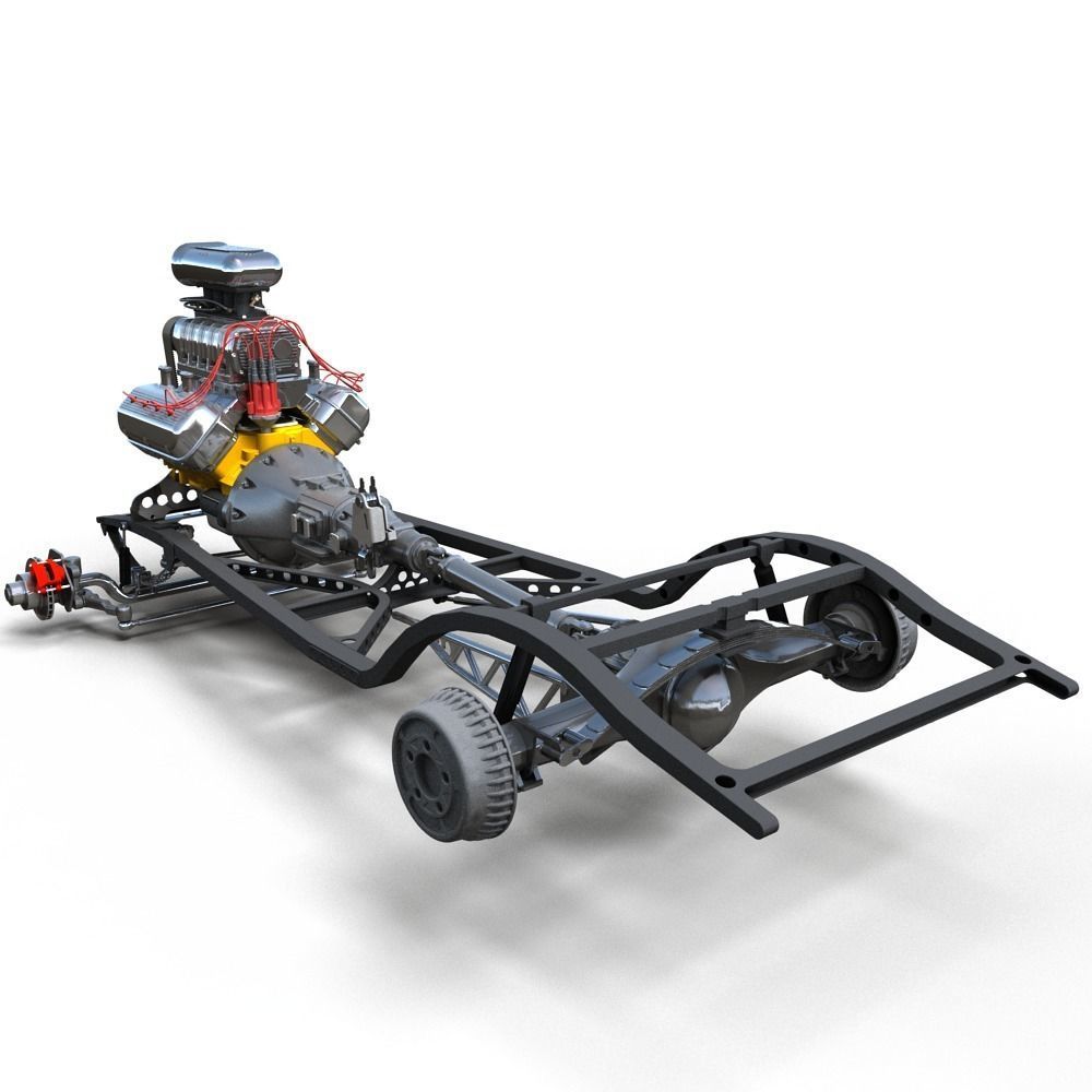 HotRod custom frame highpoly 3D model_3