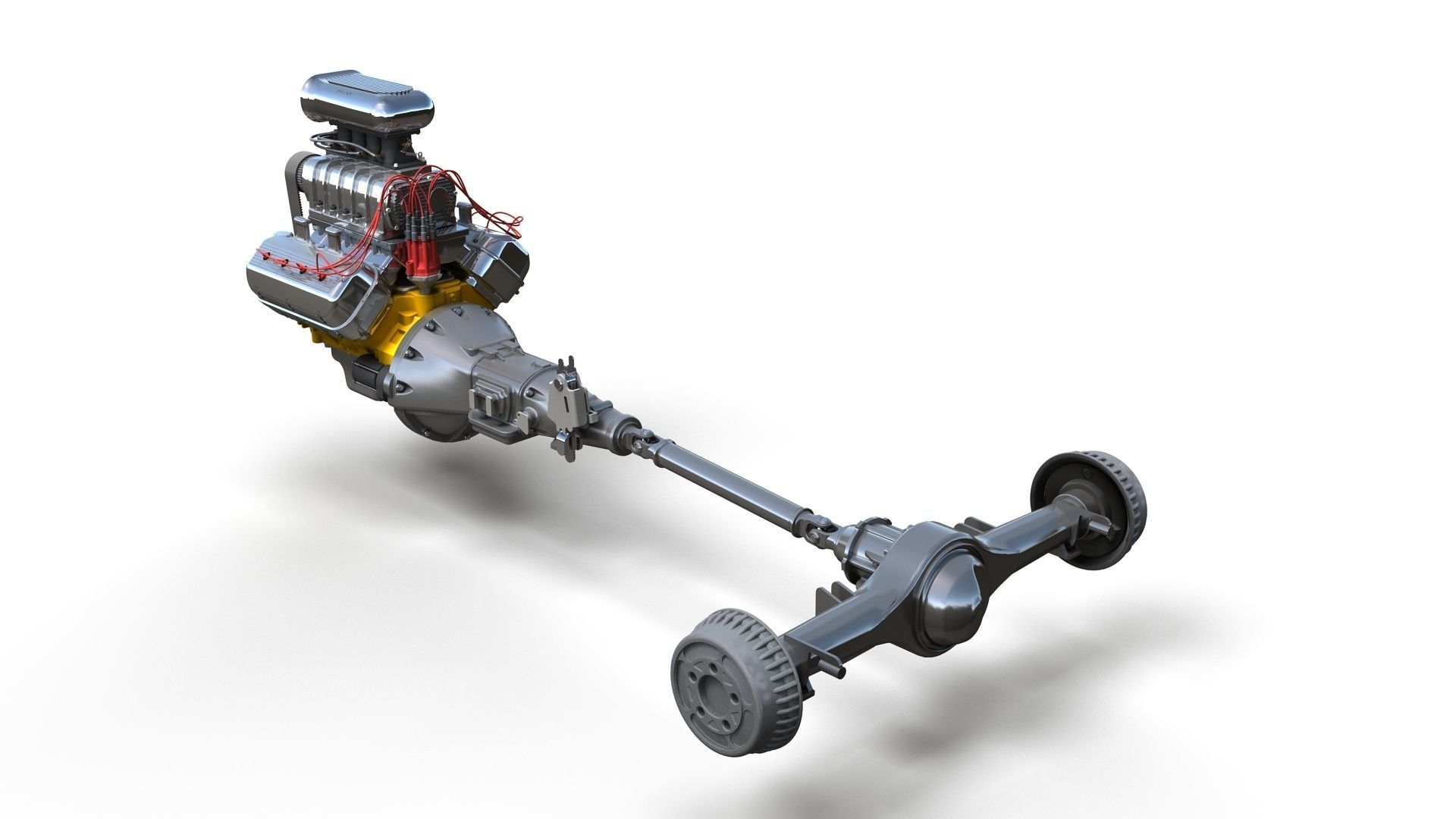 HotRod custom frame highpoly 3D model_14