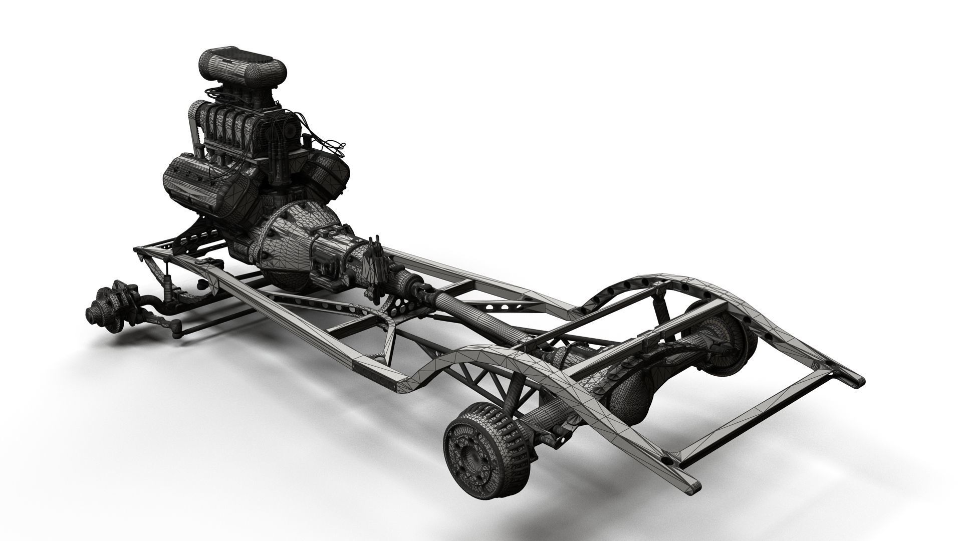 HotRod custom frame highpoly 3D model_19