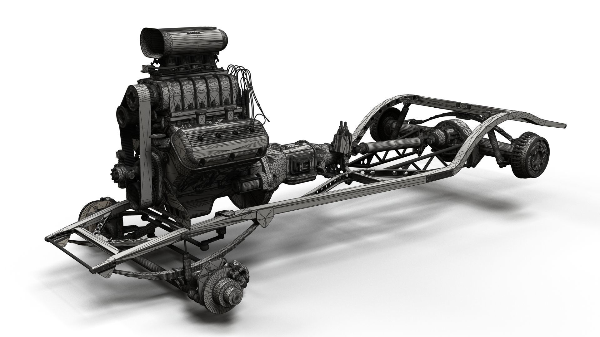 HotRod custom frame highpoly 3D model_18