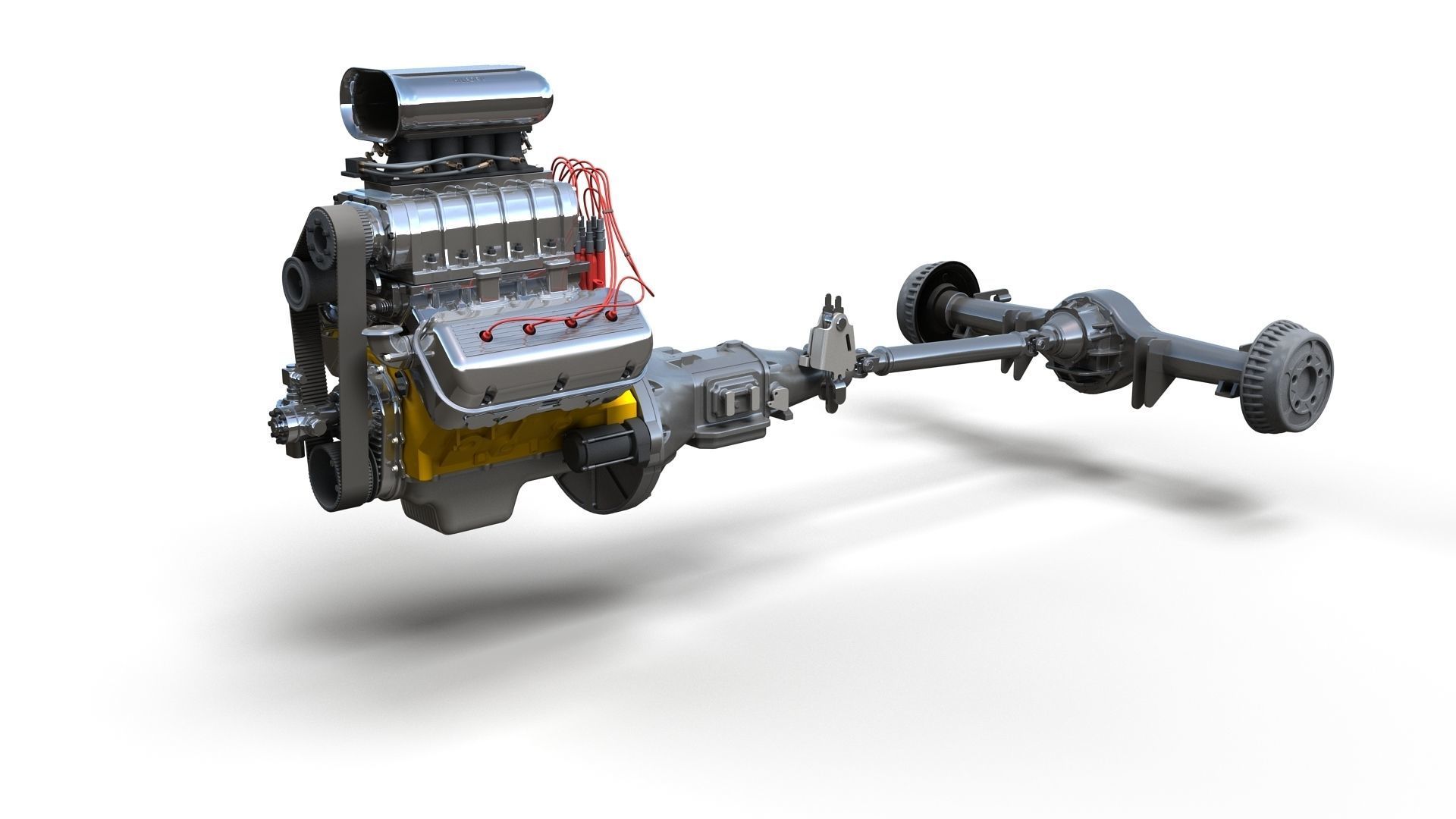 HotRod custom frame highpoly 3D model_13