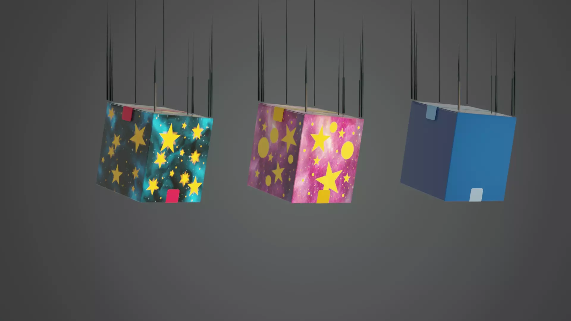 LootBox gift box with stars Low-poly 3D model