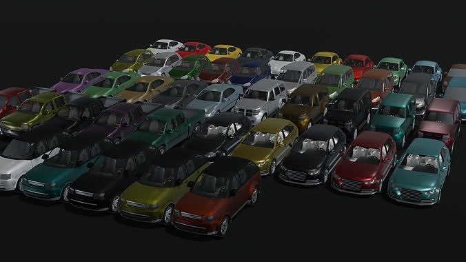 Generic Passenger Cars With Interiors 3D Model Collection