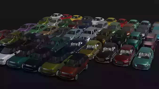 Generic Passenger Cars With Interiors 3D Model Collection
