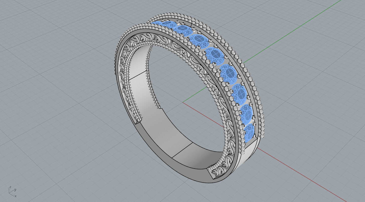 wedding ring 3D print model_10