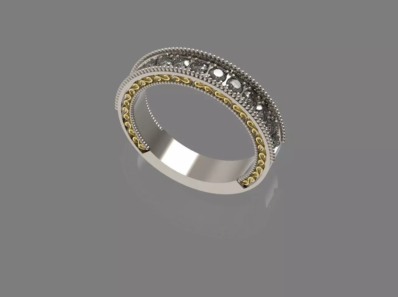 wedding ring 3D print model_0