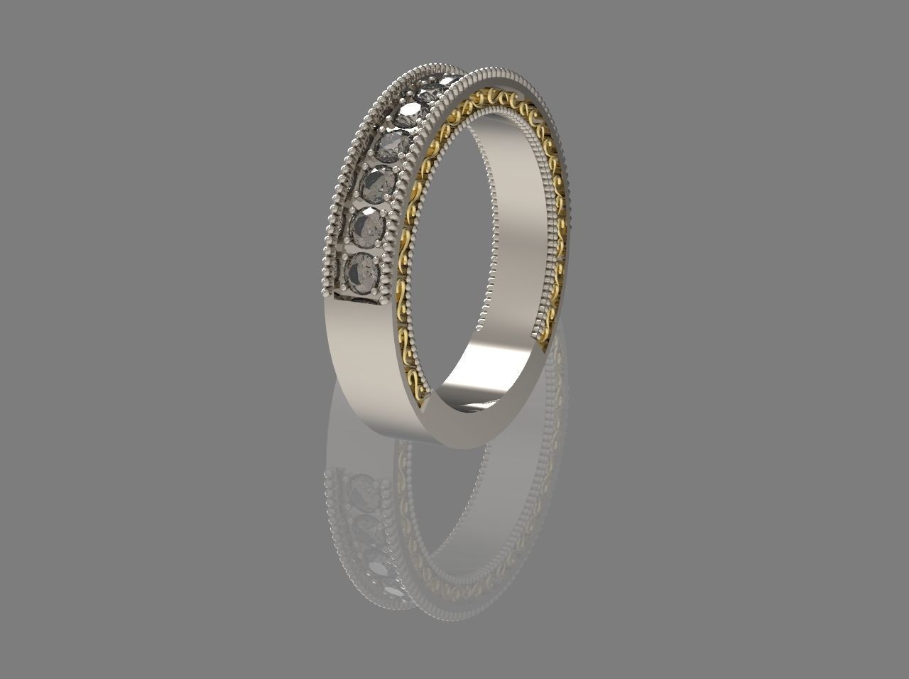 wedding ring 3D print model_2