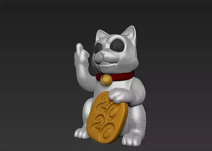 maneki neko lucky cat of 2020 3D print model