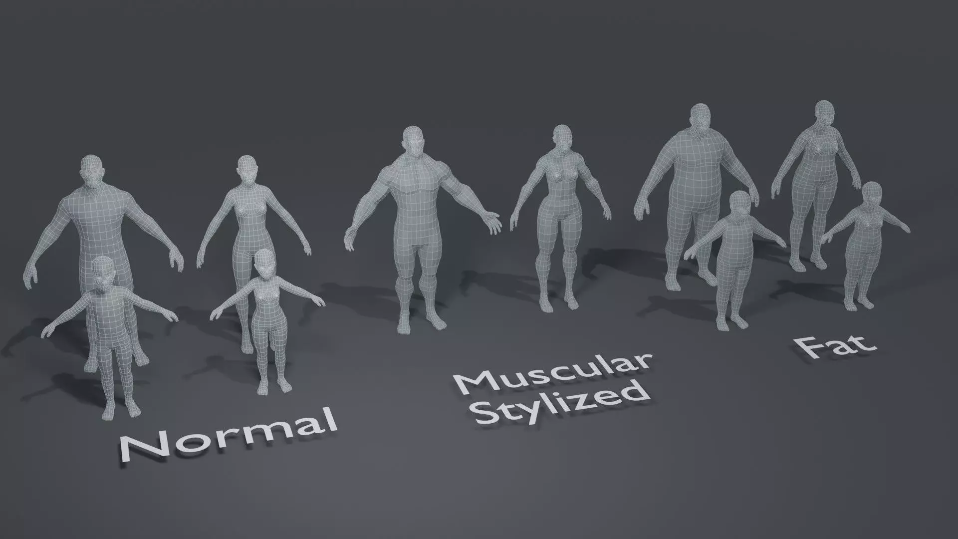Human Body Base Mesh 3D Model Collection_0