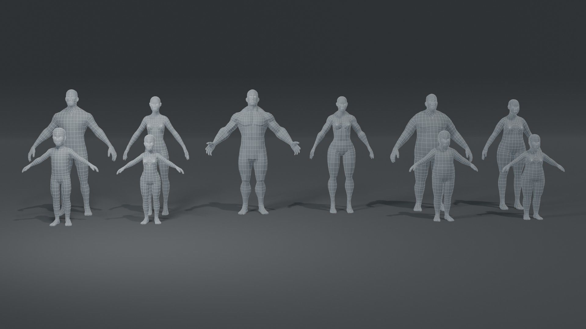 Human Body Base Mesh 3D Model Collection_207