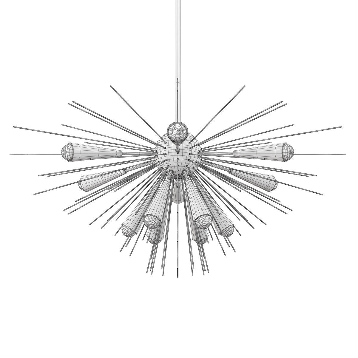 Sputnik Chandelier Low-poly 3D model_1
