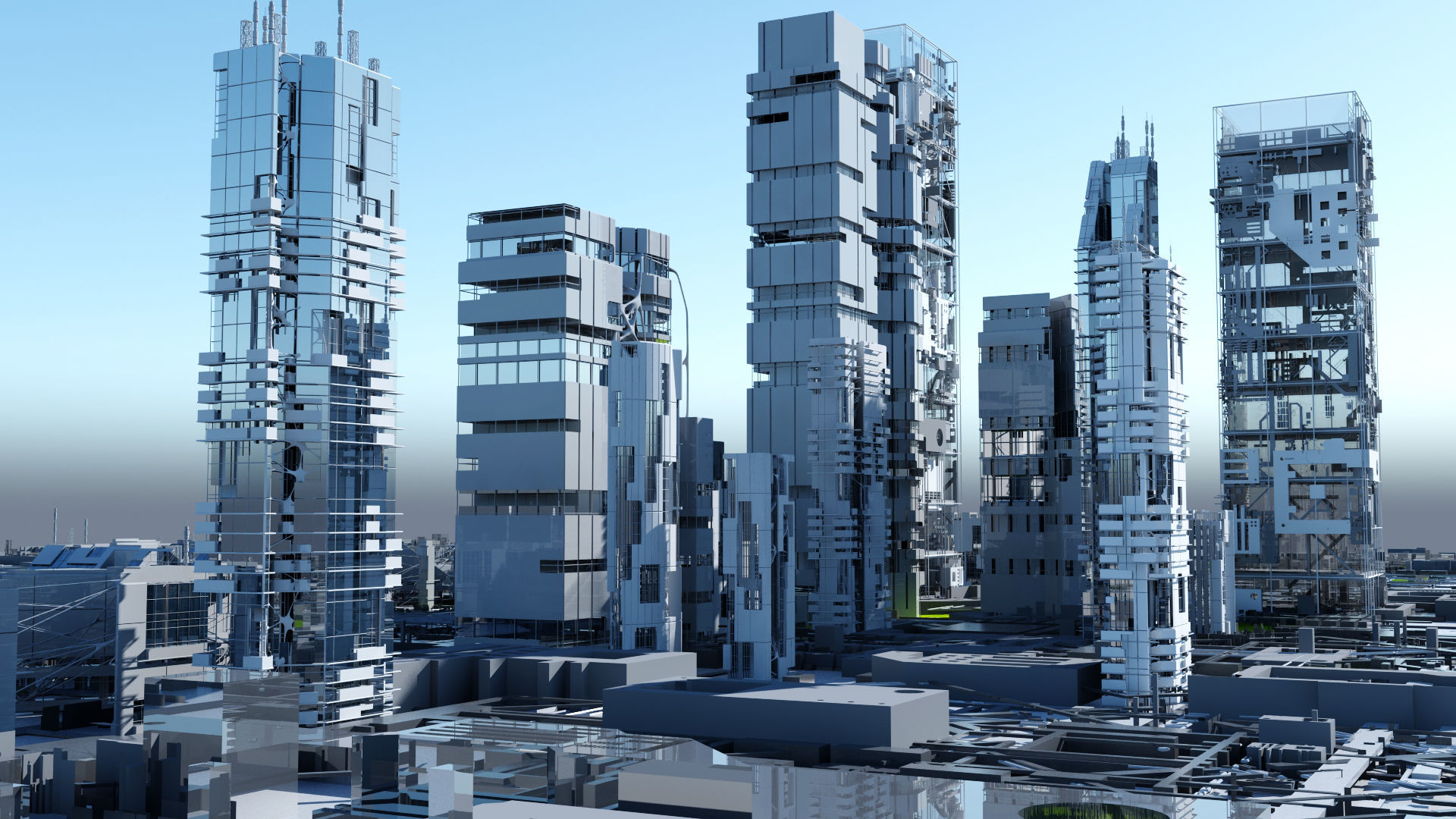 Sci-Fi Tech City 3D model_8