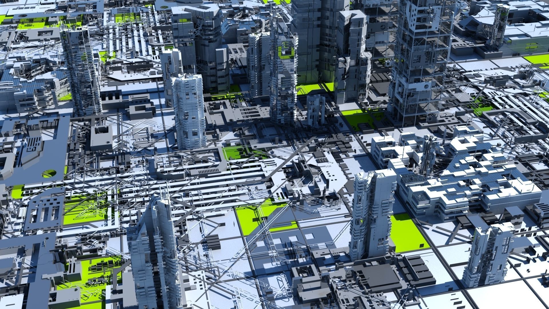 Sci-Fi Tech City 3D model_5