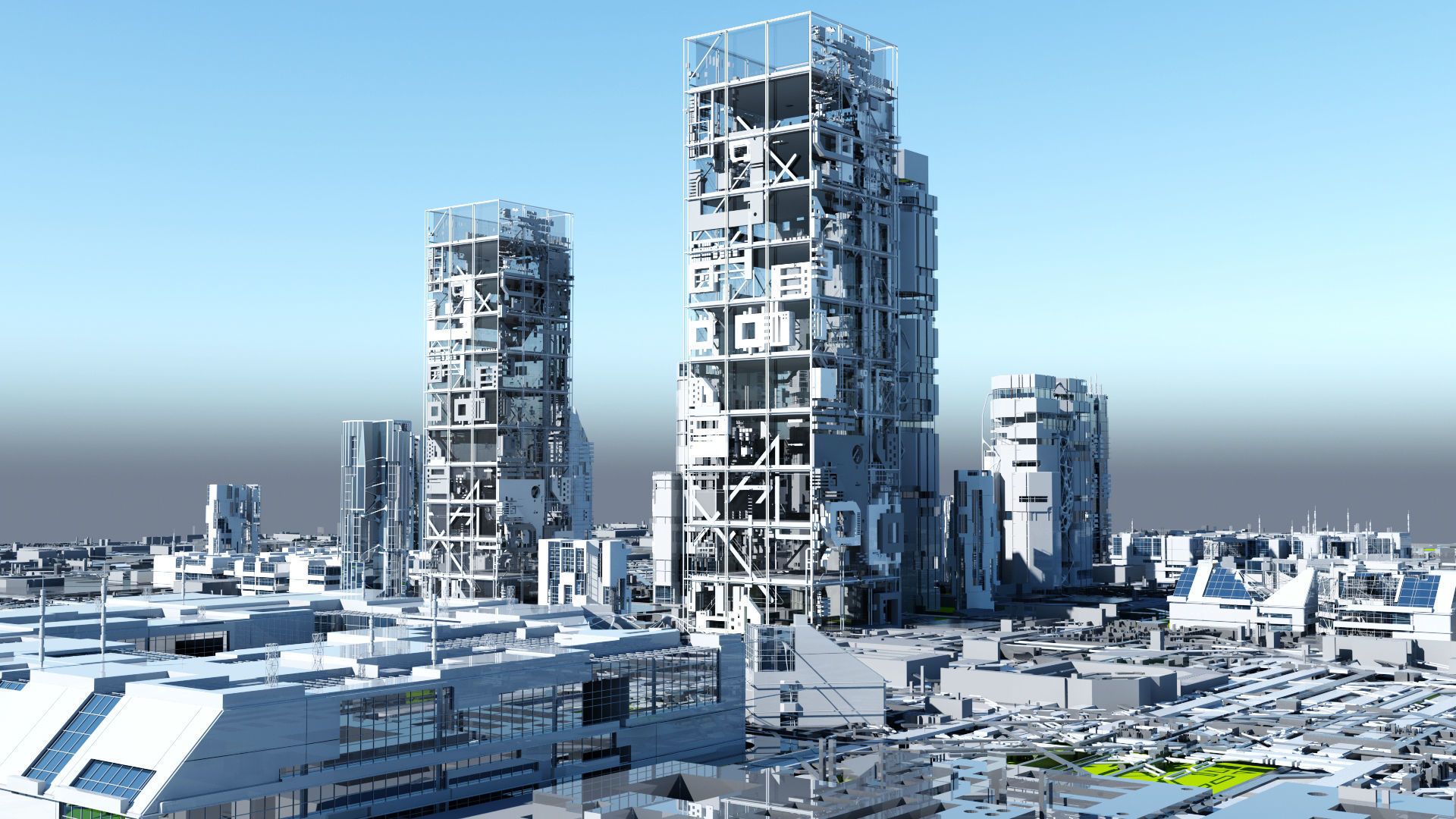 Sci-Fi Tech City 3D model_9