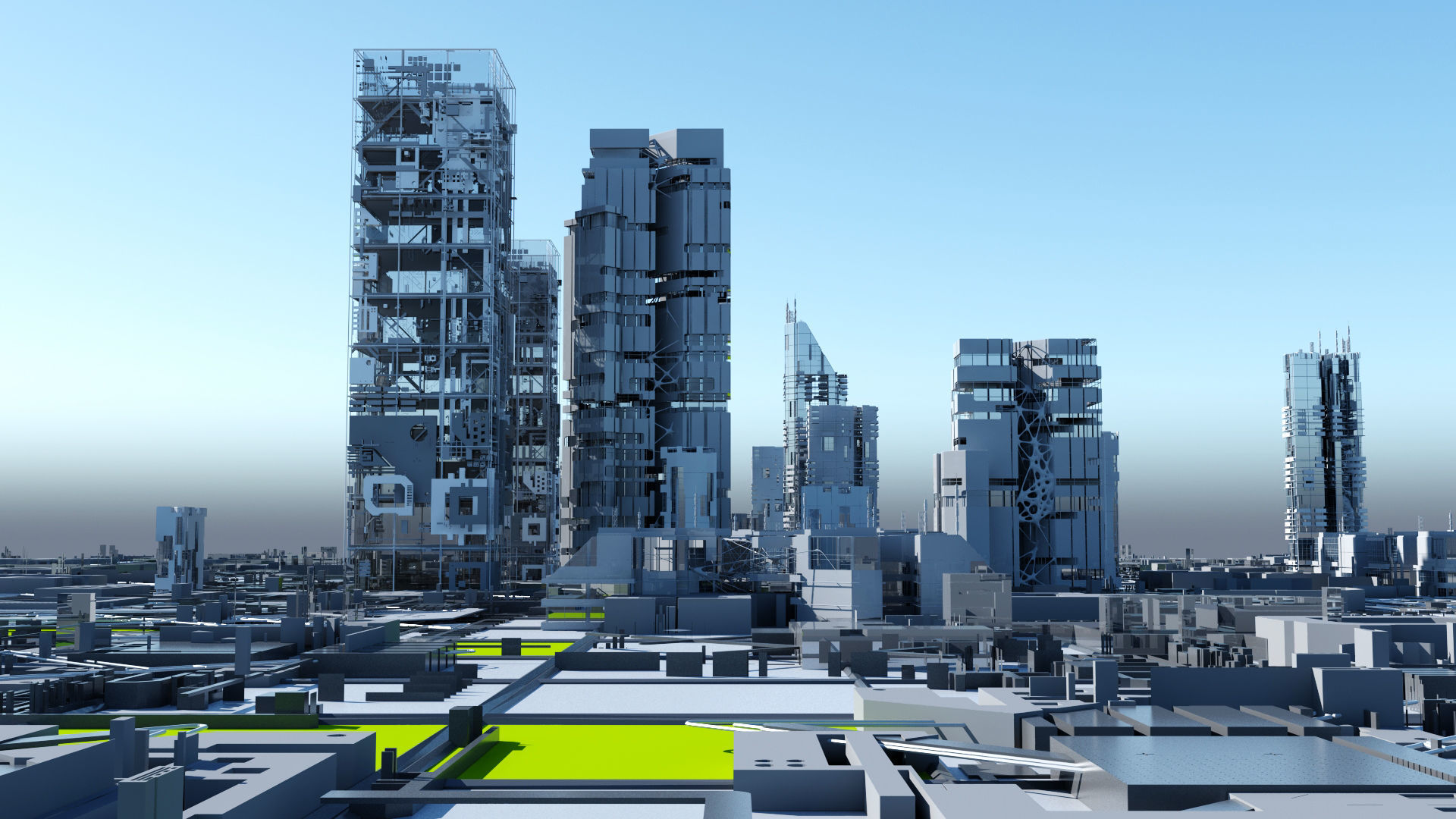 Sci-Fi Tech City 3D model_10