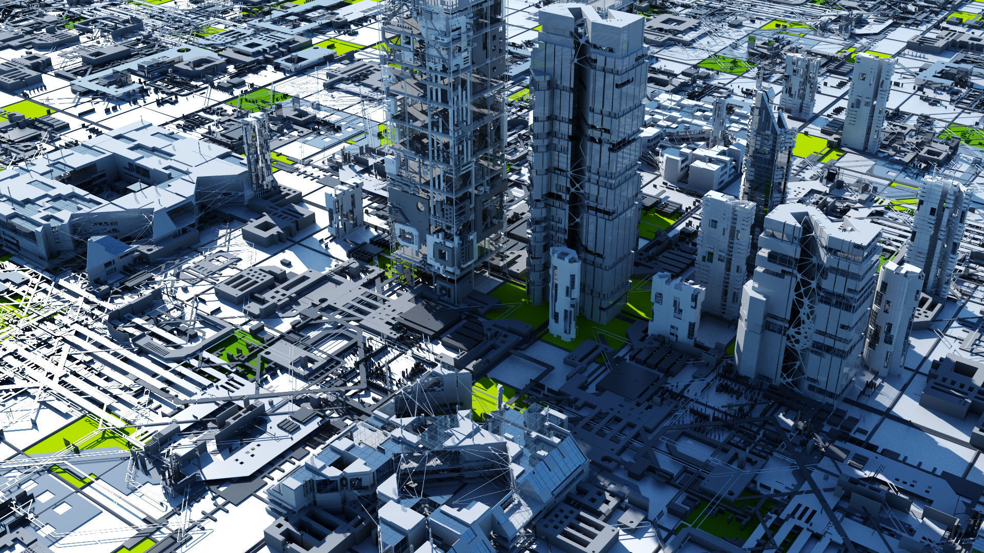 Sci-Fi Tech City 3D model_3